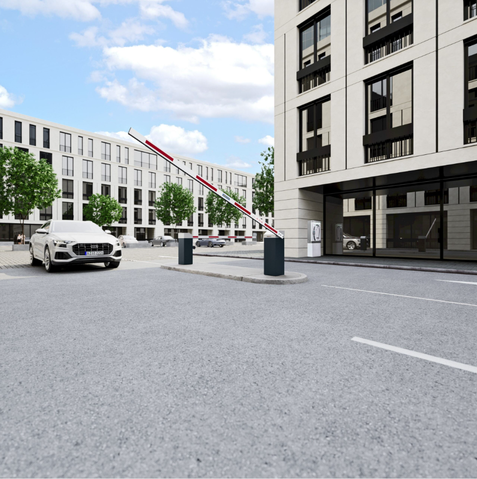 Schranke SH300 gibt die Einfahrt zum Gelände frei.